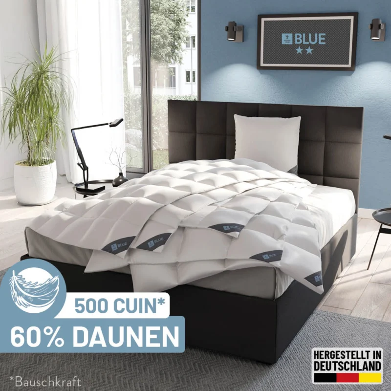 Daunenbettdecke Blue, 60 % Daunen / 40 % Federn