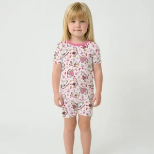 Valentine Silly Goose Bamboo Two Piece Short Sleeve Shorts Pajama Set