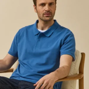 Einfarbiges Herren-Poloshirt aus Pikee aus Bio-Baumwolle