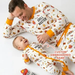 Embroidered Grill Dad Bamboo Men's Pajama Set