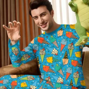 Summer Retro Ice Creams Family Matching Men's Pajama Set