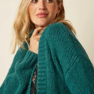 Cardi Oversize Short Campo Knit - Antique Green