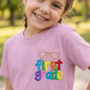 First Grade Era Embroidered Bamboo Crewneck T-Shirt
