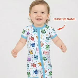 Custom Name Cute Hobby Axolotl Bamboo Shorty Zippy