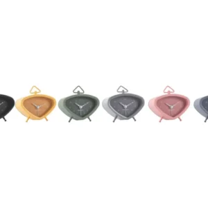 Mini-Dreieck-Wecker im 6er-Set, mehrfarbig: schwarz, braun, grün, grau, rosa, blau