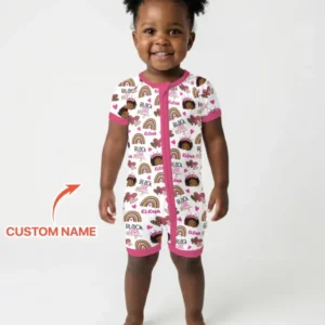Custom Name Black Girl Magic Bamboo Shorty Zippy