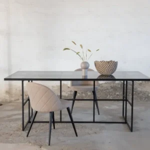 Esstisch Life - rechteckiger Esstisch in Schwarz aus Stahl und Glas
