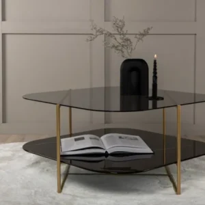 Couchtisch Torben - mit Glas- und Marmorplatte