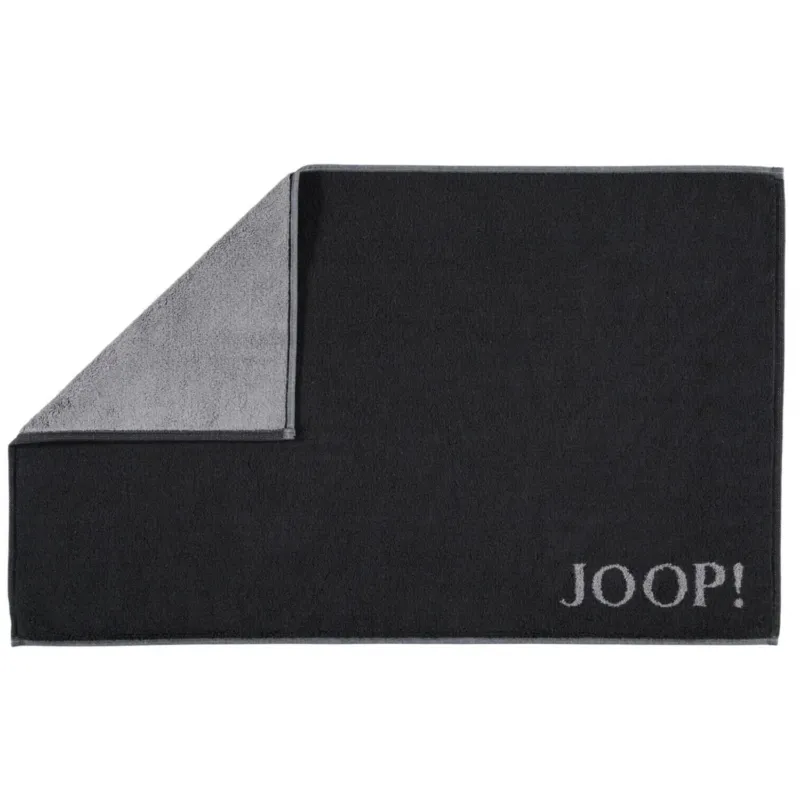 Badteppich 50 x 80 cm Doubleface Schwarz Anthrazit