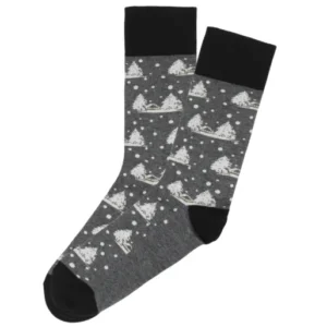 Chaussettes homme gris montagne neige noël 1