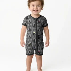 Midnight Cat Parade Bamboo Shorty Zippy