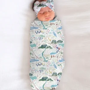 Whimsical Psalms 23 Map swaddle blanket
