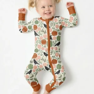 Country Crows with Mums and Pumpkins Bamboo Convertible Zippy