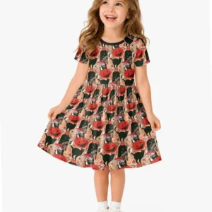 Black Cat And Pumpkin Halloween Bamboo Twirl Dress