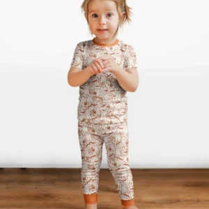 Boo Trick or Treat Ghosts Halloween Bamboo Two Piece Short Sleeve Pajama Set