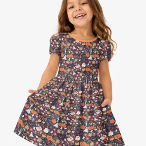 Cottagecore Spooky Garden Bamboo Twirl Dress