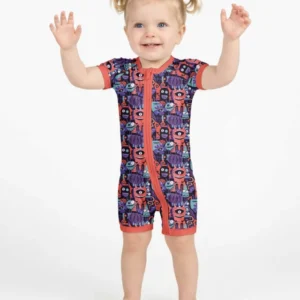 Halloween Multi Eyed Monsters Bamboo Shorty Zippy