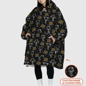 Custom Name "This Mommy Belongs To" Doodle Bamboo Blanket Hoodie