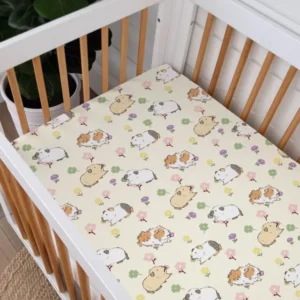 Guinea Pig Garden Bamboo Fitted Crib Sheet