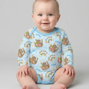 Custom Name Jesus Loves Me Noah's Ark Bamboo Bodysuit