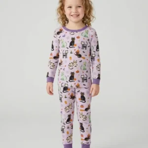 Spooky Cat Squad Bamboo Two Piece Long Sleeve Pajama Set
