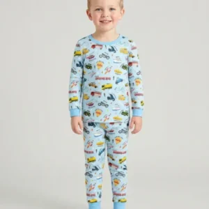 Vehicle Vocabulary Bamboo Two Piece Long Sleeve Pajama Set