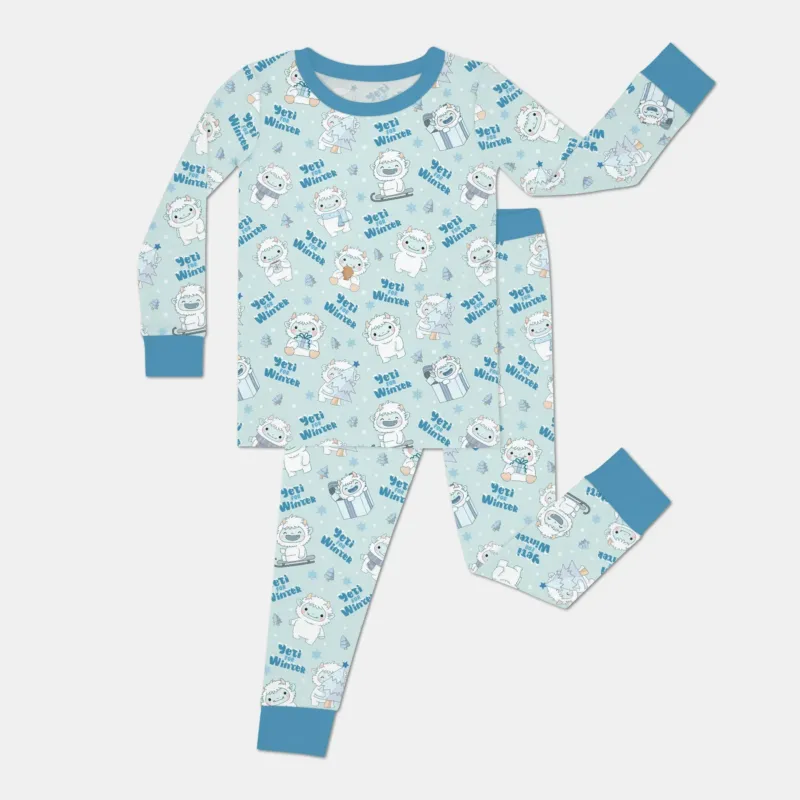 Yeti for Winter Bamboo Two Piece Long Sleeve Pajama Set