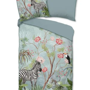 Descanso Satin Duvet Cover "Yasmin" - Aqua - Rits