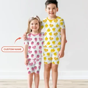 Custom Name Best Mom Ever Belongs to Bamboo Two Piece Short Sleeve Shorts Pajama Set
