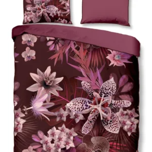 Descanso Satin Duvet Cover "Farze" - Bordeaux - Dubbele instopflap