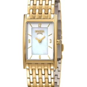 Boccia Damenuhr mit goldfarbenem Metallarmband und rechteckigem Zifferblatt, analog mit Indexen