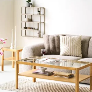 Wandregal Corvella – aus Metall in Beige