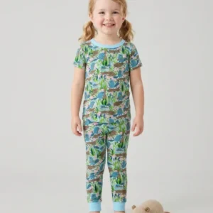 Little Dam Builders Bamboo Two Piece Short Sleeve Pajama Set