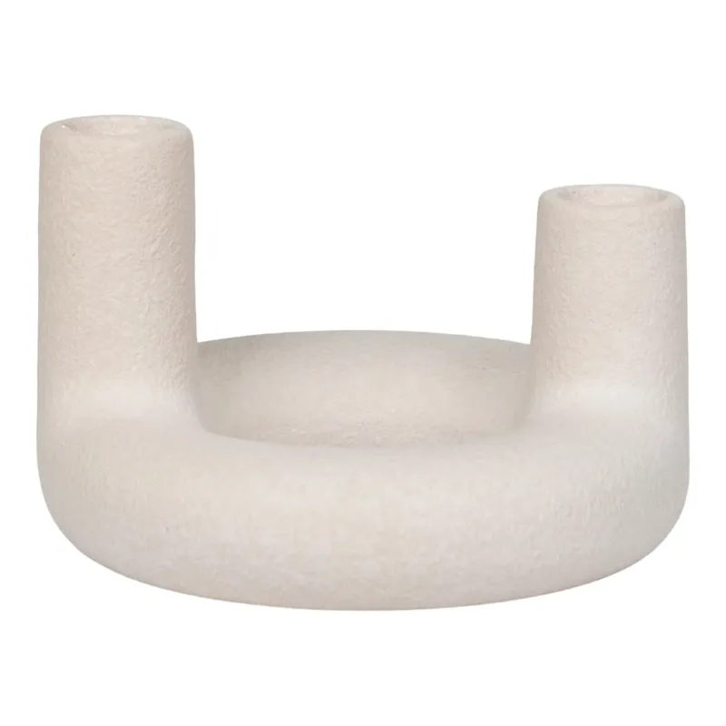 Kerzenhalter „Ceramo Duo“ – Keramik in Beige