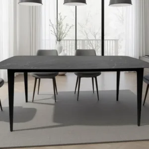MILANO Moderner Esstisch 180cm anthrazit Keramik schwarze Metallbeine