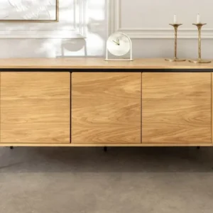 ATELIER Modernes Sideboard 160cm natur Eiche schwarz Metall vier Fächer
