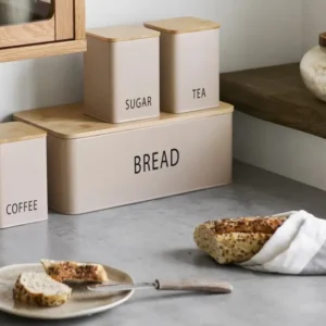 Brotbox Jorvella - aus Metall mit Bambusdeckel (4er Set)