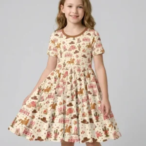 Coquette Cowgirl Lil Bit Rowdy Bamboo Twirl Dress