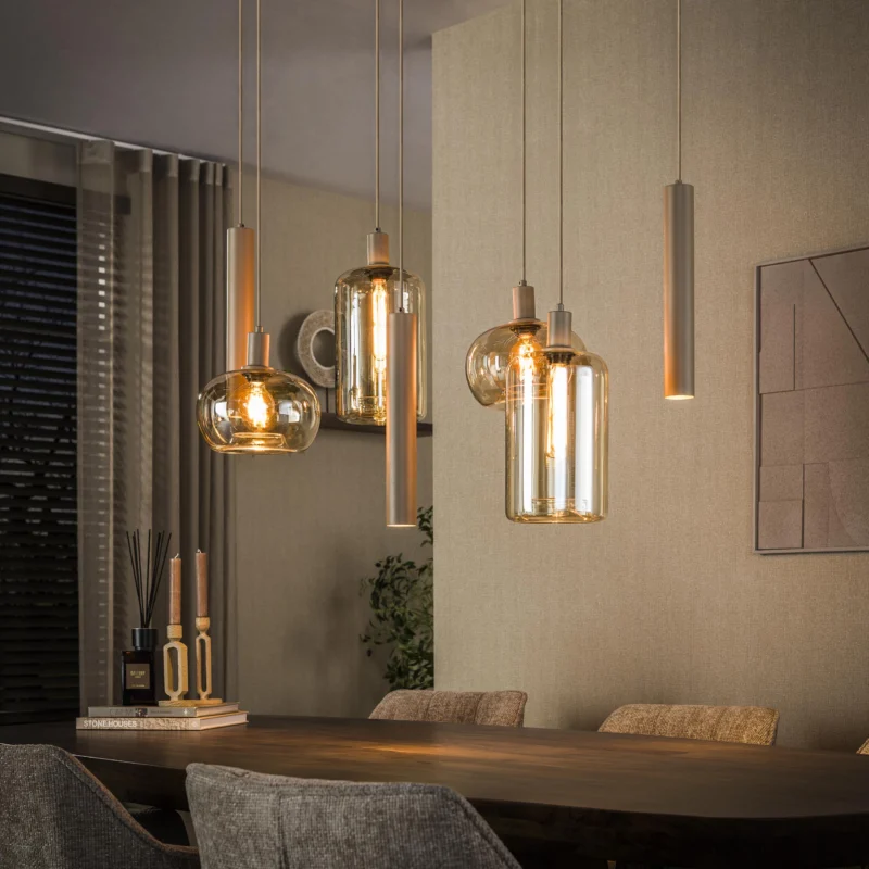 Pendelleuchte Serene 4+3-Fassungen / Beige