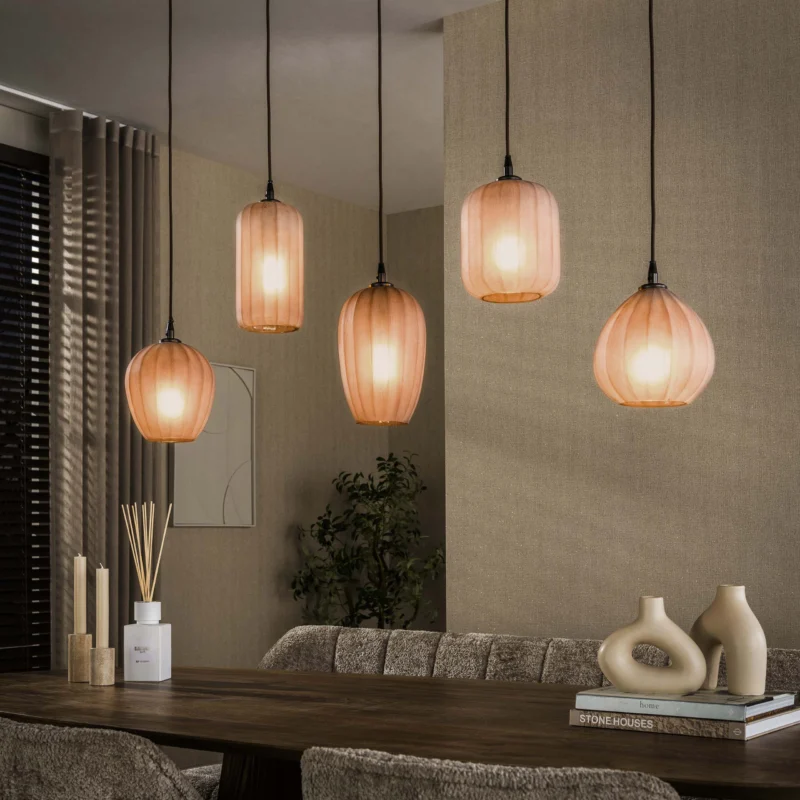 Pendelleuchte Altura 5-Fassungen / Sienna braun-frosted
