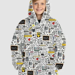 School Days Doodles Bamboo Blanket Hoodie