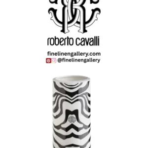 Roberto Cavalli Home Medium Vase ZEBRAGE diam. 3.75", H 7.75" - Palais Royal Linen Gallery