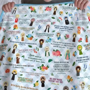 Catholic Saint Quotes Bamboo Blanket
