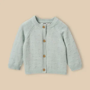 Baby-Cardigan mit Lochmuster – Bio-Baumwolle