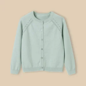 Mädchen-Cardigan aus Baumwolle und Wolle