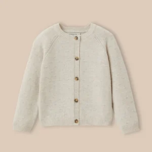 Mädchen-Cardigan mit Lochmuster
