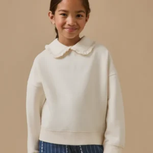 Mädchen-Sweatshirt mit Volantkragen