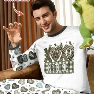 Personalized Hunting Sweethearts Candy Daddy & Me Matching Bamboo Men's Pajama Set