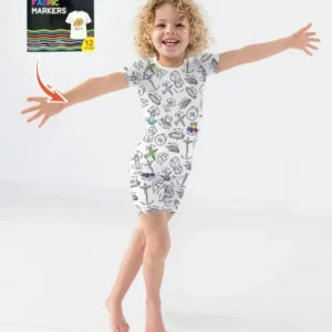 Easter Story Colorable Bamboo Two Piece Short Sleeve Shorts Pajama Set