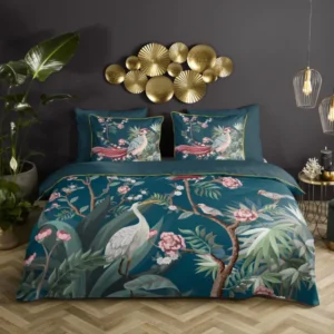 Descanso Satin Duvet Cover "Sarenza" - Benzin - Dubbele instopflap